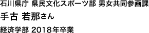 石川県庁 県民文化スポーツ部 男女共同参画課 経済学部 2018年卒業